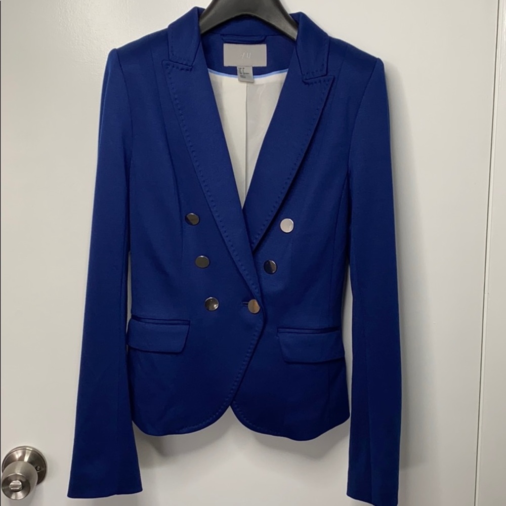 Fitted Navy Blue Blazer